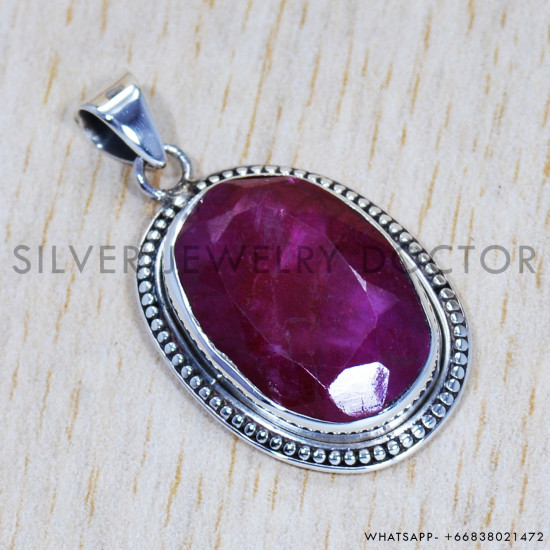 Ruby 925 Sterling Silver Pendant (SJWP-439) Ruby 925 Sterling Silver Pendant (SJWP-439)