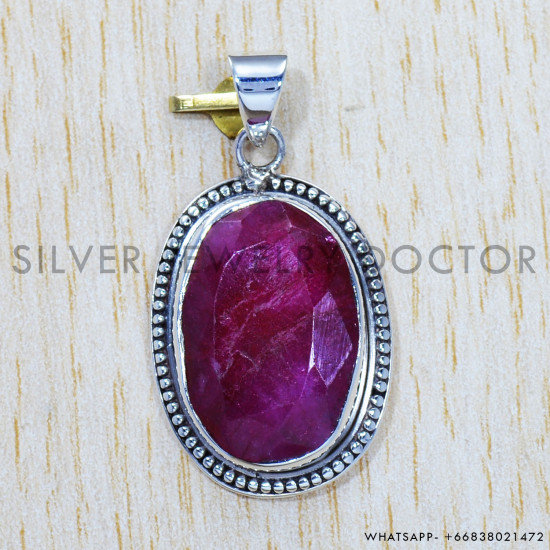 Ruby 925 Sterling Silver Pendant (SJWP-439) Ruby 925 Sterling Silver Pendant (SJWP-439)