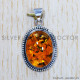 Amber 925 Sterling Silver Pendant (SJWP-443)