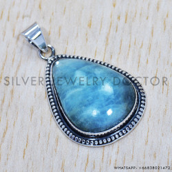 Aquamarine 925 Sterling Silver Pendant (SJWP-447)