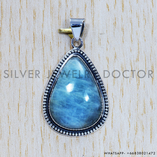 Aquamarine 925 Sterling Silver Pendant (SJWP-447) Aquamarine 925 Sterling Silver Pendant (SJWP-447)