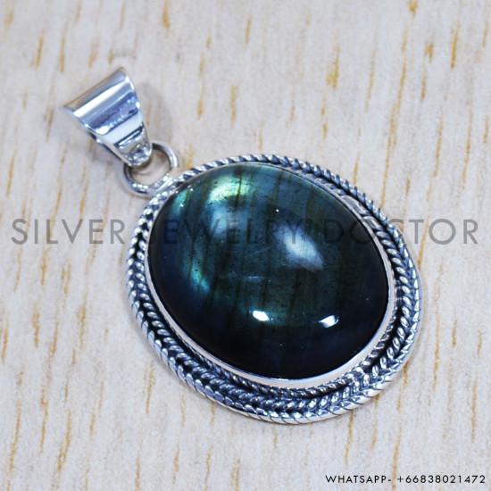 Labradorite 925 Sterling Silver Pendant (SJWP-451) Labradorite 925 Sterling Silver Pendant (SJWP-451)