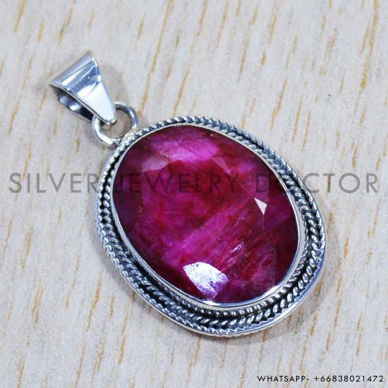 Ruby 925 Sterling Silver Pendant (SJWP-453) Ruby 925 Sterling Silver Pendant (SJWP-453)