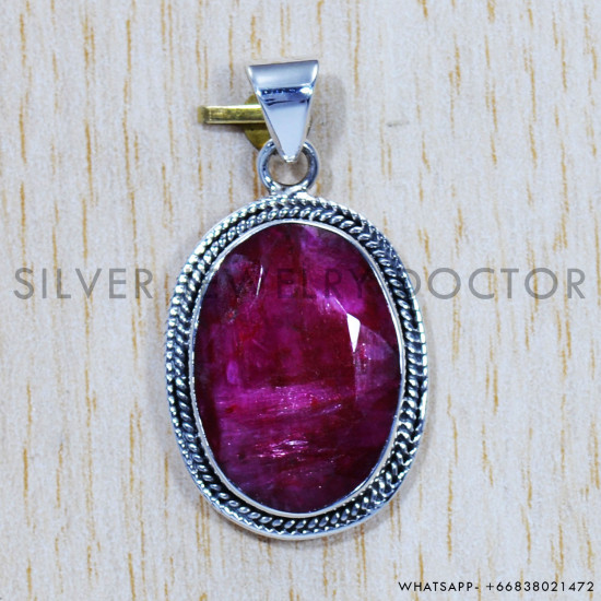 Ruby 925 Sterling Silver Pendant (SJWP-453) Ruby 925 Sterling Silver Pendant (SJWP-453)