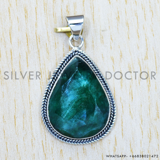 Emerald 925 Sterling Silver Pendant (SJWP-457) Emerald 925 Sterling Silver Pendant (SJWP-457)