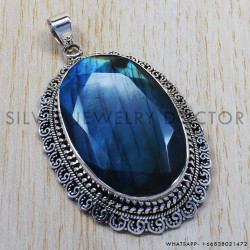 Labradorite 925 Sterling Silver Pendant (SJWP-46)