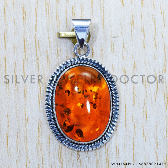 Amber 925 Sterling Silver Pendant (SJWP-468) Amber 925 Sterling Silver Pendant (SJWP-468)