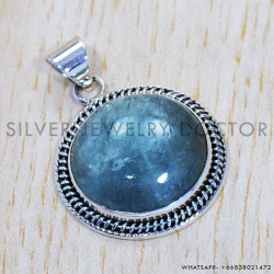 Aquamarine 925 Sterling Silver Pendant (SJWP-471) Aquamarine 925 Sterling Silver Pendant (SJWP-471)