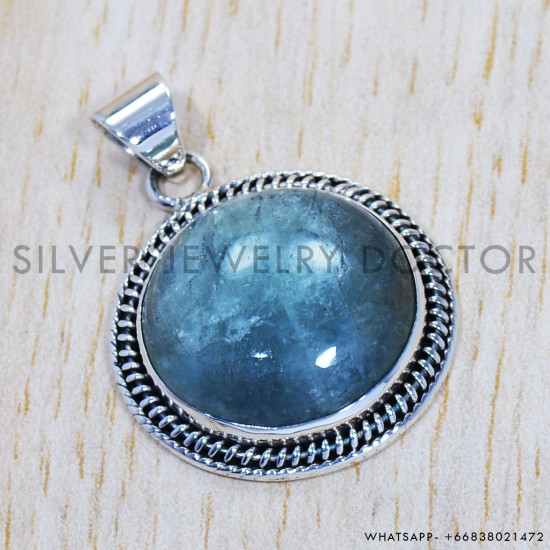 Aquamarine 925 Sterling Silver Pendant (SJWP-471) Aquamarine 925 Sterling Silver Pendant (SJWP-471)