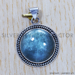 Aquamarine 925 Sterling Silver Pendant (SJWP-471)