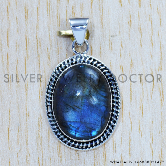 Labradorite 925 Sterling Silver Pendant (SJWP-477) Labradorite 925 Sterling Silver Pendant (SJWP-477)