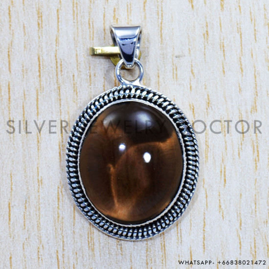 Wholesale Jewelry Smoky Quartz Gemstone 925 Sterling Silver Pendant SJWP-479