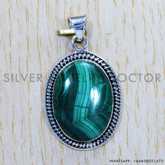 Malachite 925 Sterling Silver Pendant (SJWP-481) Malachite 925 Sterling Silver Pendant (SJWP-481)