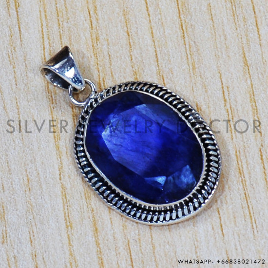 Sapphire 925 Sterling Silver Pendant (SJWP-482) Sapphire 925 Sterling Silver Pendant (SJWP-482)