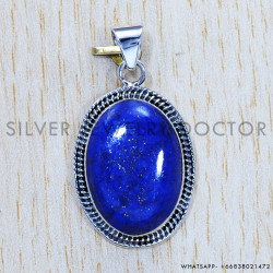 Lapis Lazuli 925 Sterling Silver Pendant (SJWP-484)