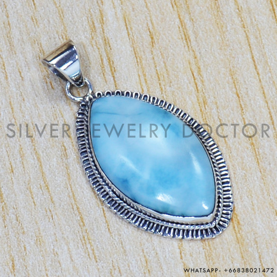 Larimar 925 Sterling Silver Pendant (SJWP-494) Larimar 925 Sterling Silver Pendant (SJWP-494)