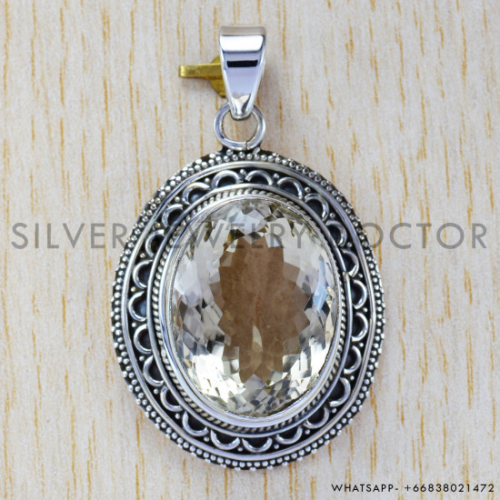 Citrine 925 Sterling Silver Pendant (SJWP-50) Citrine 925 Sterling Silver Pendant (SJWP-50)