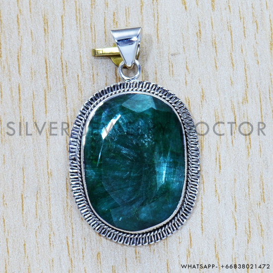 Emerald 925 Sterling Silver Pendant (SJWP-501) Emerald 925 Sterling Silver Pendant (SJWP-501)
