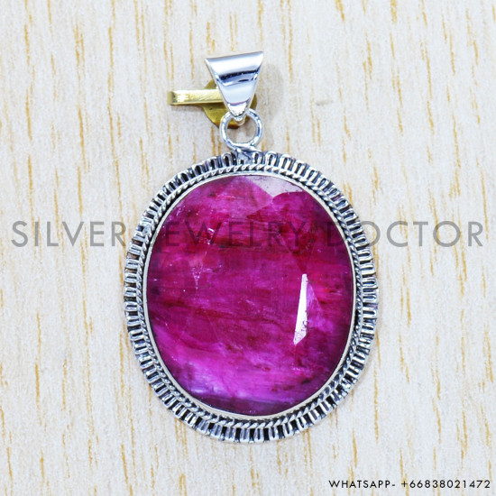 Ruby 925 Sterling Silver Pendant (SJWP-504) Ruby 925 Sterling Silver Pendant (SJWP-504)