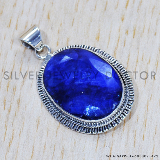 Sapphire 925 Sterling Silver Pendant (SJWP-510) Sapphire 925 Sterling Silver Pendant (SJWP-510)