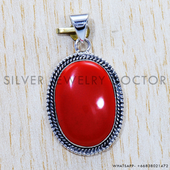 Coral 925 Sterling Silver Pendant (SJWP-512) Coral 925 Sterling Silver Pendant (SJWP-512)