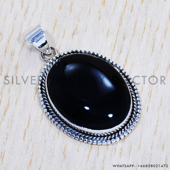 Black Onyx 925 Sterling Silver Pendant (SJWP-514) Black Onyx 925 Sterling Silver Pendant (SJWP-514)