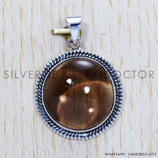 Smoky Quartz 925 Sterling Silver Pendant (SJWP-517) Smoky Quartz 925 Sterling Silver Pendant (SJWP-517)