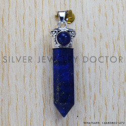 Lapis Lazuli 925 Sterling Silver Pendant (SJWP-52) Lapis Lazuli 925 Sterling Silver Pendant (SJWP-52)