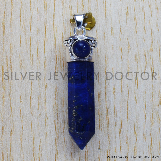 Lapis Lazuli 925 Sterling Silver Pendant (SJWP-52) Lapis Lazuli 925 Sterling Silver Pendant (SJWP-52)