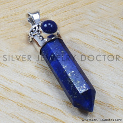 Lapis Lazuli 925 Sterling Silver Pendant (SJWP-52)