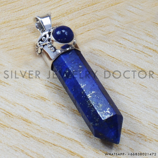 Lapis Lazuli 925 Sterling Silver Pendant (SJWP-52) Lapis Lazuli 925 Sterling Silver Pendant (SJWP-52)