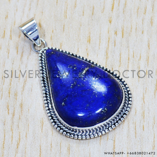 Lapis Lazuli 925 Sterling Silver Pendant (SJWP-522) Lapis Lazuli 925 Sterling Silver Pendant (SJWP-522)