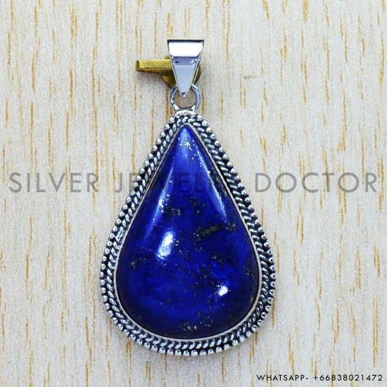 Lapis Lazuli 925 Sterling Silver Pendant (SJWP-522) Lapis Lazuli 925 Sterling Silver Pendant (SJWP-522)