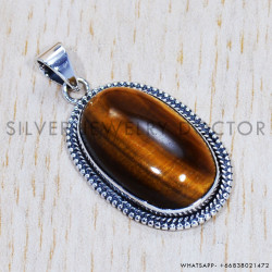 Tiger Eye 925 Sterling Silver Pendant (SJWP-526)