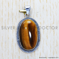 Tiger Eye 925 Sterling Silver Pendant (SJWP-526)