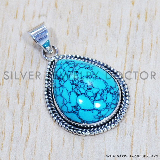 Turquoise 925 Sterling Silver Pendant (SJWP-529) Turquoise 925 Sterling Silver Pendant (SJWP-529)