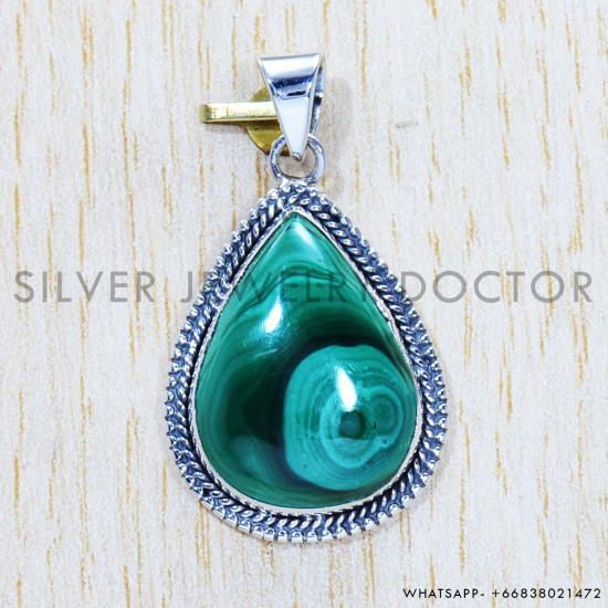 Malachite 925 Sterling Silver Pendant (SJWP-531) Malachite 925 Sterling Silver Pendant (SJWP-531)