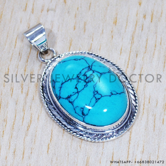 Turquoise 925 Sterling Silver Pendant (SJWP-533) Turquoise 925 Sterling Silver Pendant (SJWP-533)