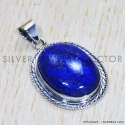 Lapis Lazuli 925 Sterling Silver Pendant (SJWP-536)