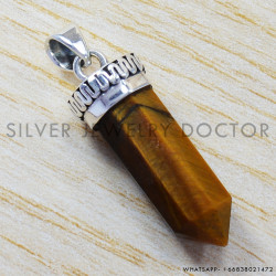 Tiger Eye 925 Sterling Silver Pendant (SJWP-54)
