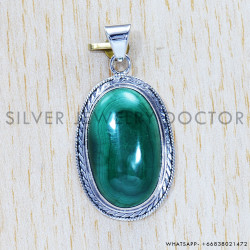 Malachite 925 Sterling Silver Pendant (SJWP-543)