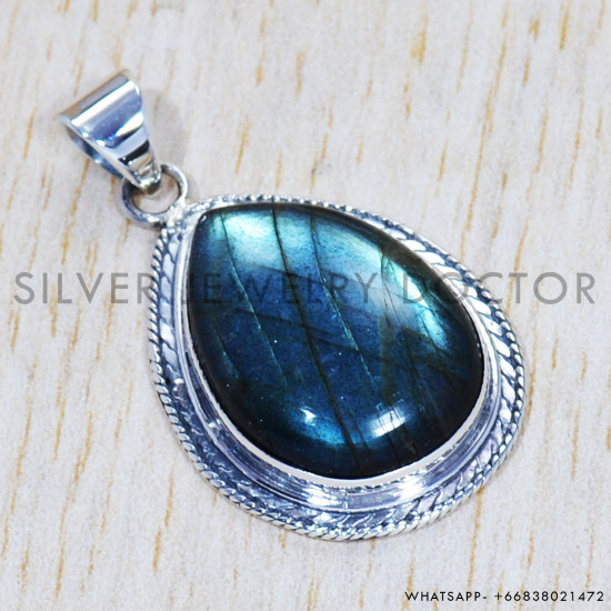 Labradorite 925 Sterling Silver Pendant (SJWP-545)