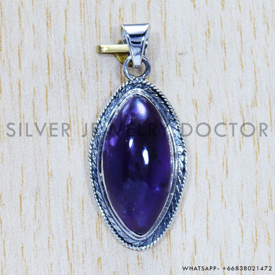 Amethyst 925 Sterling Silver Pendant (SJWP-548)