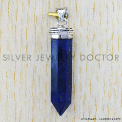 Lapis Lazuli 925 Sterling Silver Pendant (SJWP-55) Lapis Lazuli 925 Sterling Silver Pendant (SJWP-55)