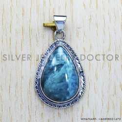 Aquamarine 925 Sterling Silver Pendant (SJWP-550)