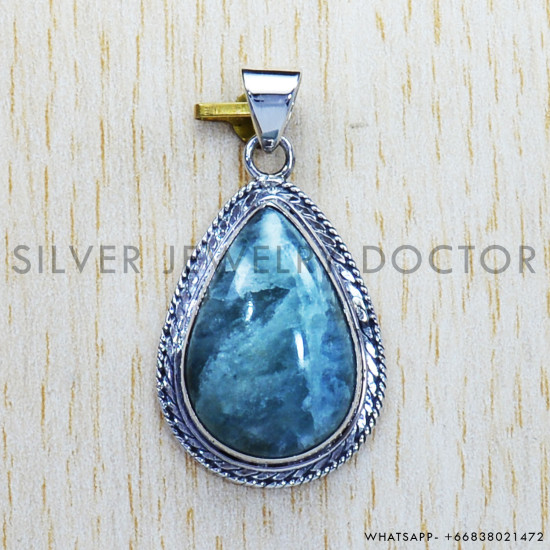 Aquamarine 925 Sterling Silver Pendant (SJWP-550) Aquamarine 925 Sterling Silver Pendant (SJWP-550)