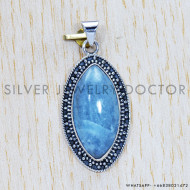 Aquamarine 925 Sterling Silver Pendant (SJWP-556) Aquamarine 925 Sterling Silver Pendant (SJWP-556)