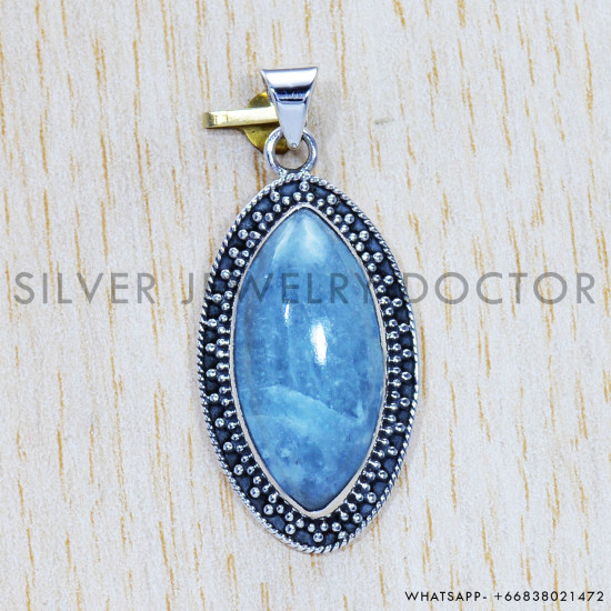 Aquamarine 925 Sterling Silver Pendant (SJWP-556) Aquamarine 925 Sterling Silver Pendant (SJWP-556)