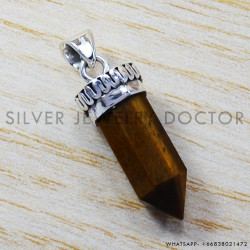 Tiger Eye 925 Sterling Silver Pendant (SJWP-56)