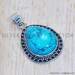 Turquoise 925 Sterling Silver Pendant (SJWP-562)